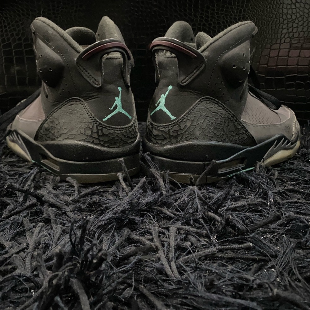 Light blue, yellow, purple, and grey Jordan 6